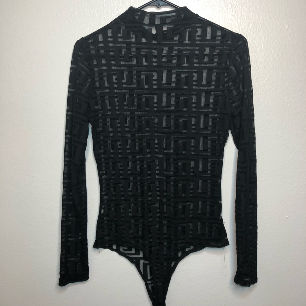 Black sheer long sleeve shirt